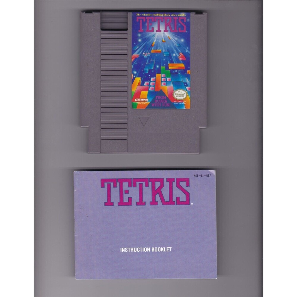 Nintendo NES Tetris Video Game Cartridge with Manual 1989 EUC REAL SCANS ABOVE